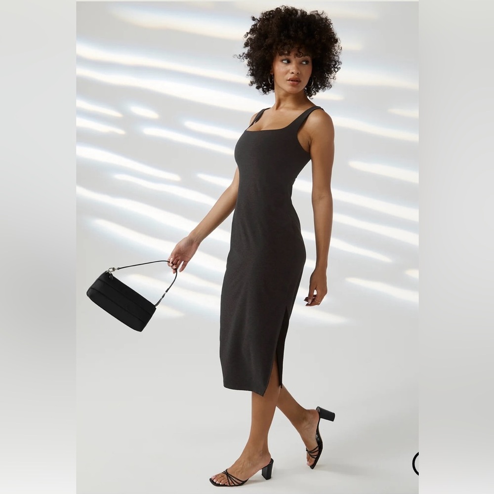 Spacedye Icon Midi dress- Spacedye darkest night